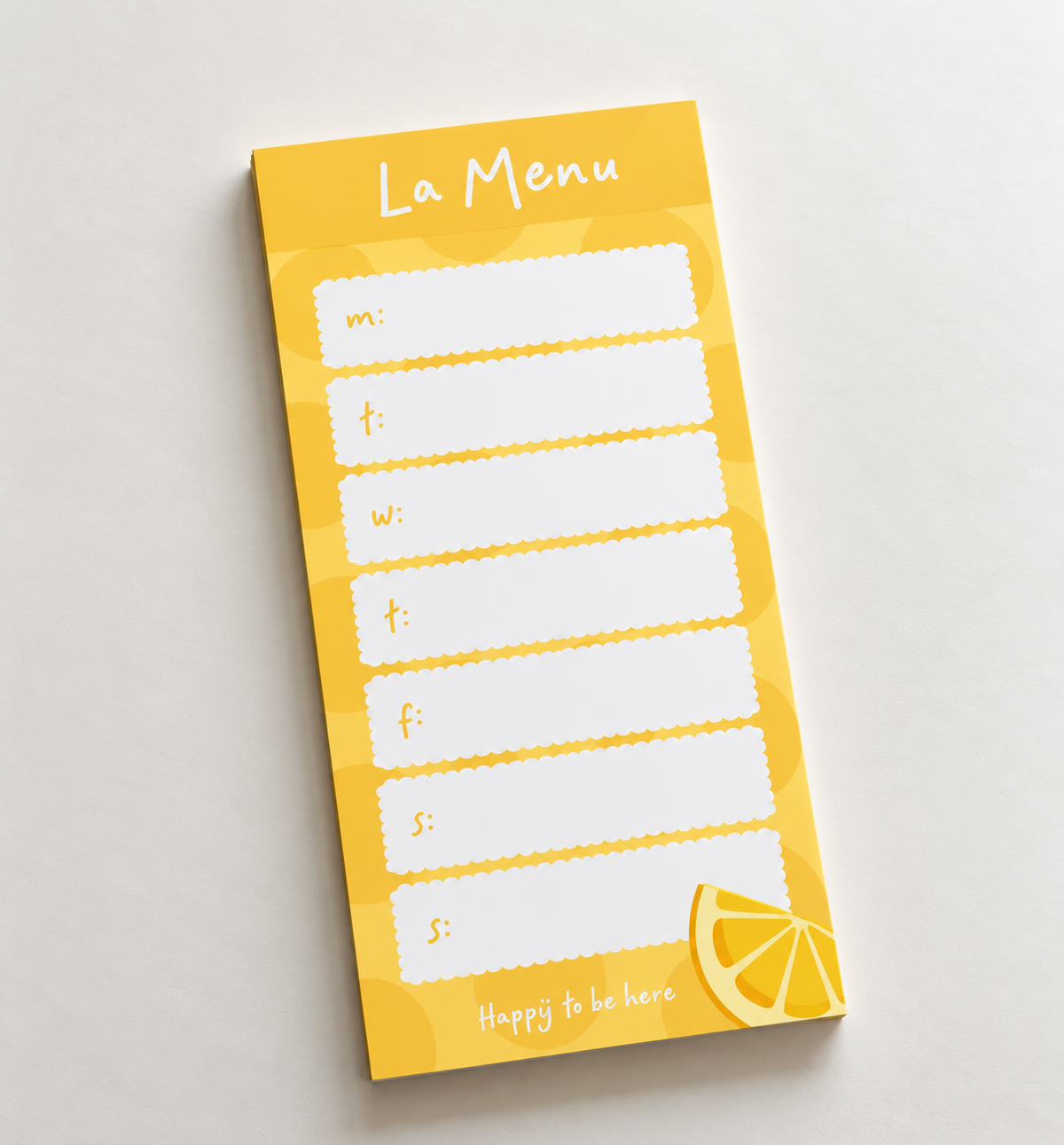Magnetic Meal Planner Yellow