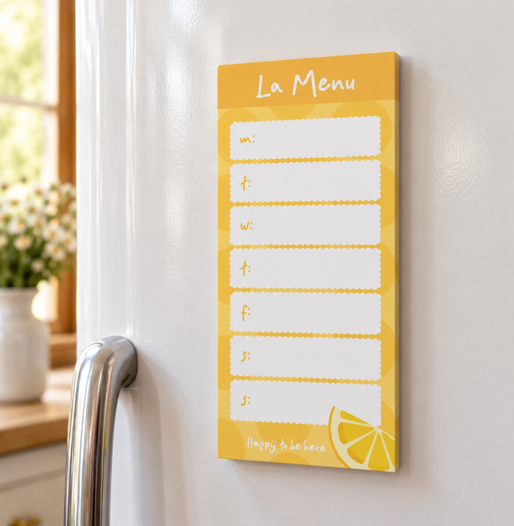 Magnetic Meal Planner Yellow