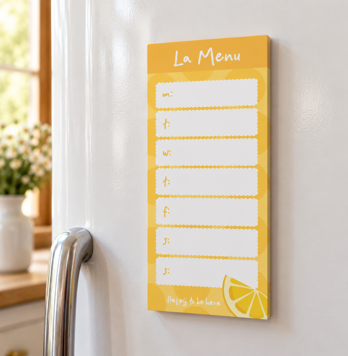 Magnetic Meal Planner Yellow