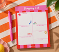 Categorised Magnetic Shopping List Pink