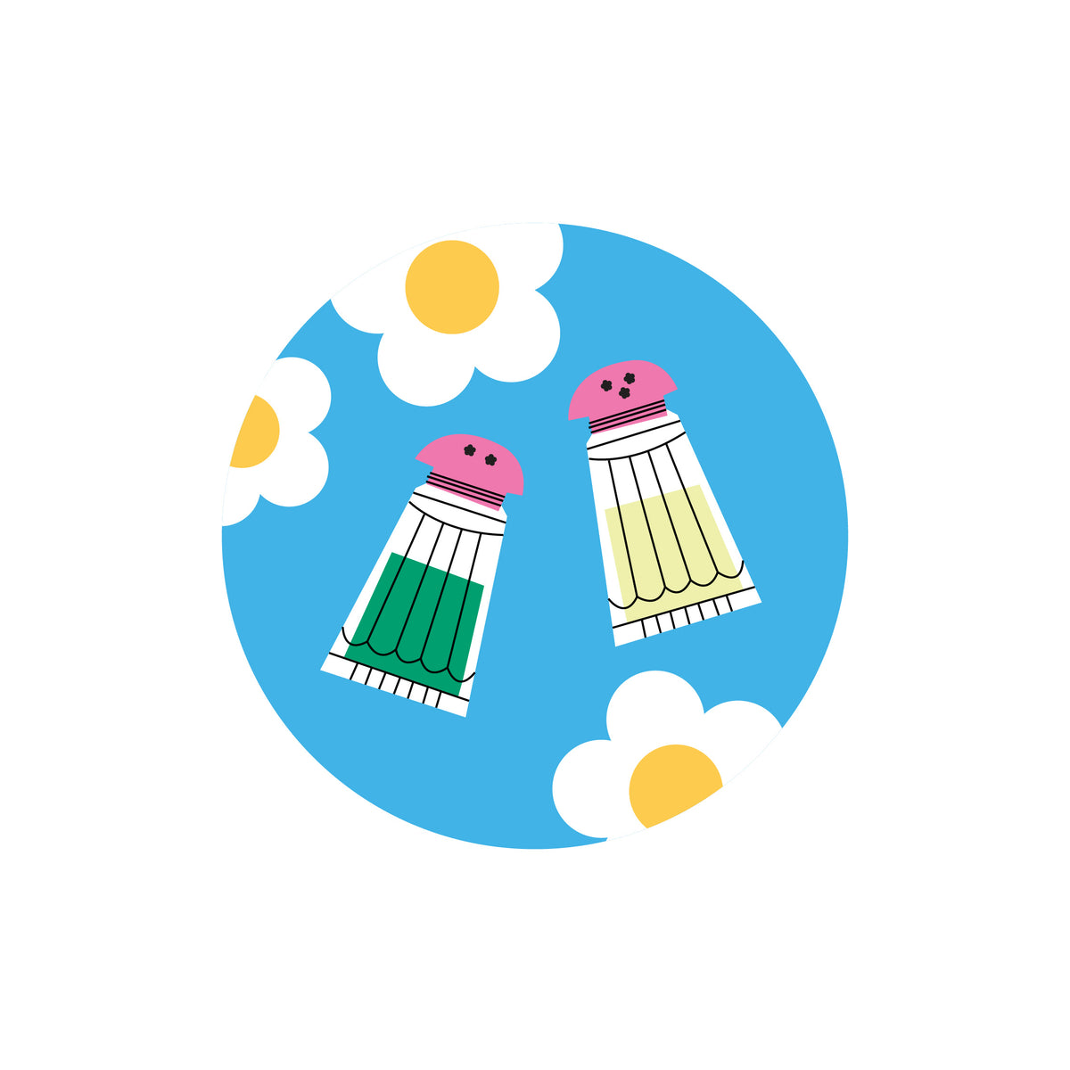 Salt and Pepper Shakers License Disc Stickers
