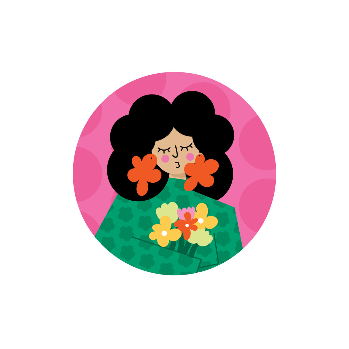 Lady with the Flowers License Disc Sticker