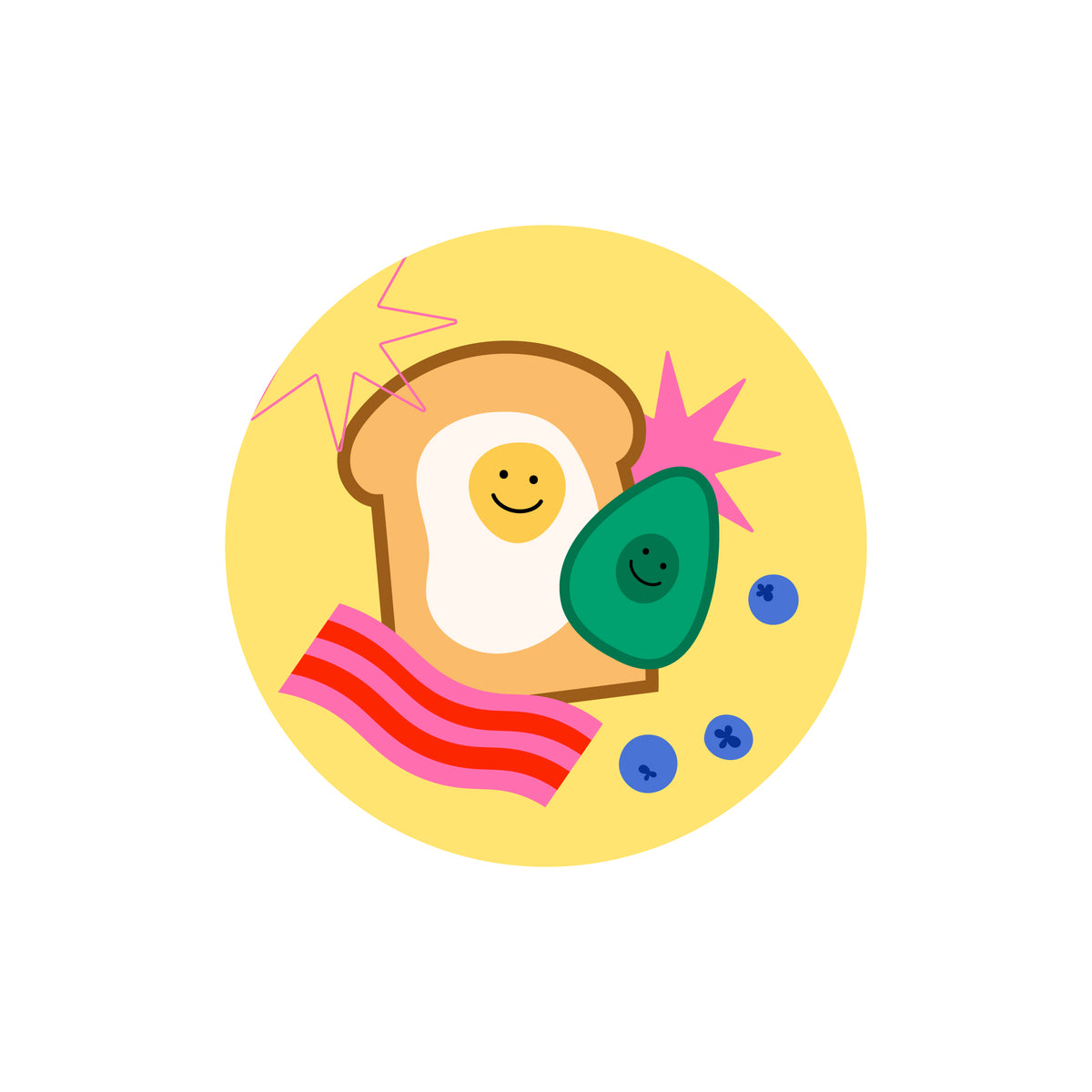 Egg, Toast and Avo License Disc Sticker