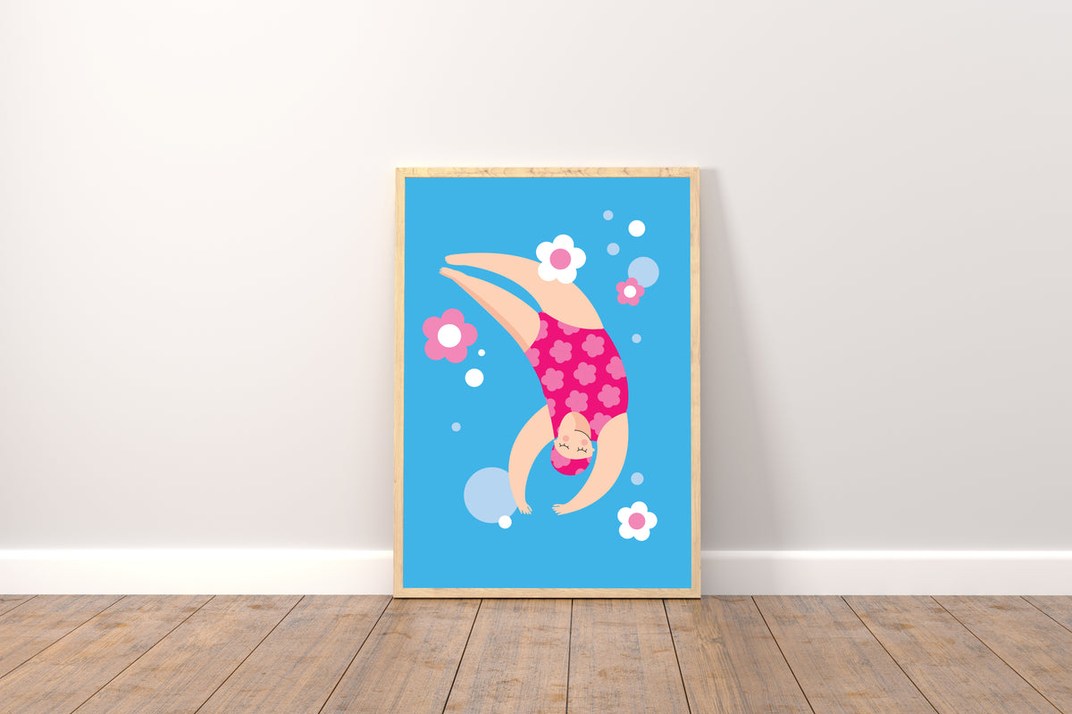 Swimming Lady Print